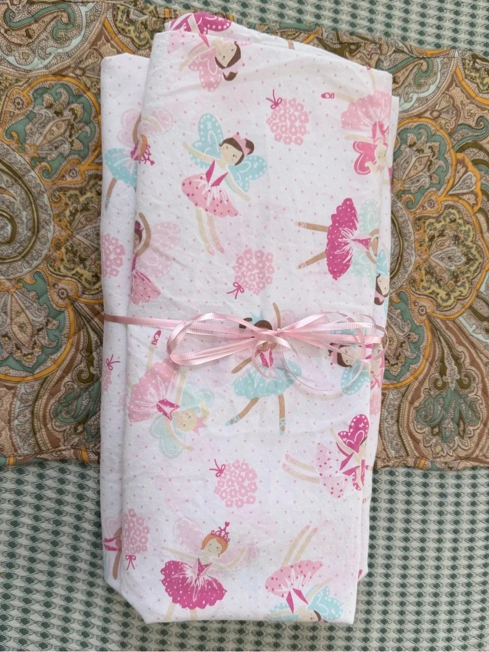 Pottery Barn Kids Ballerina Fairies Twin Flat Sheet & Pillowcase